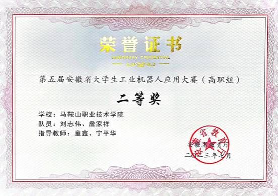 2023第五届安徽省工业机器人应用大赛二等奖